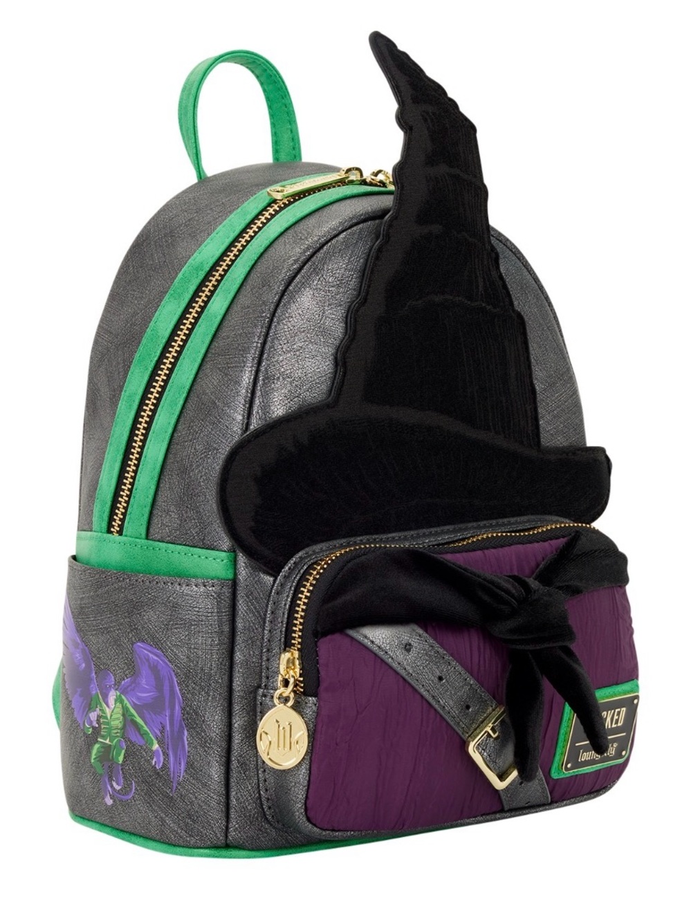 Loungefly Wicked Witch Mini Backpack — Black, Purple & Green - Picture 3 of 5
